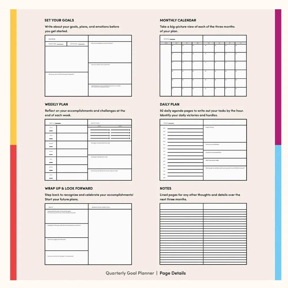 Poketo  Quarterly Planner - Blue